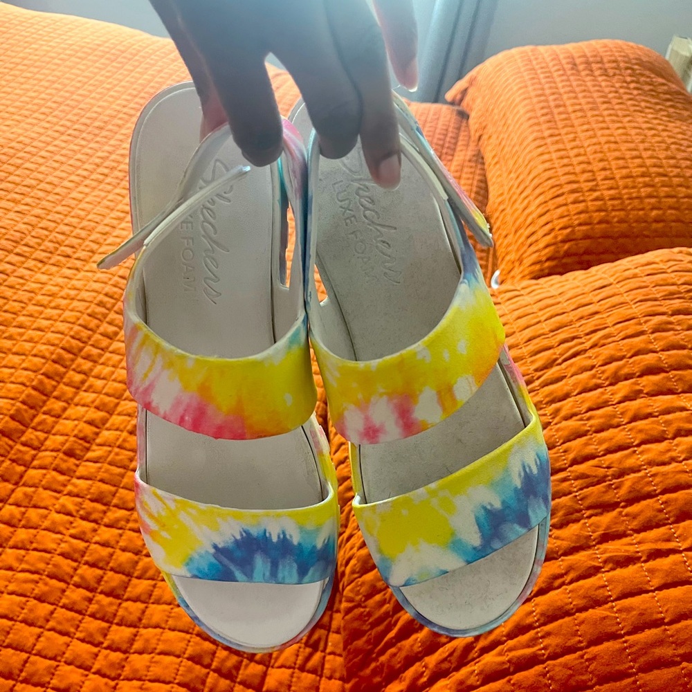 Tie Dye Skechers Sandals